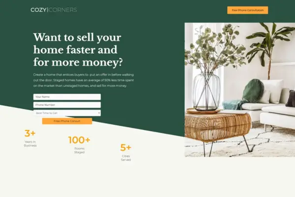 interior designer web design for small business