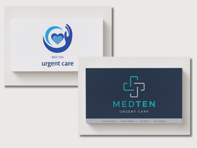 Before and after logo redesign showing refined concept and vector upgrade
