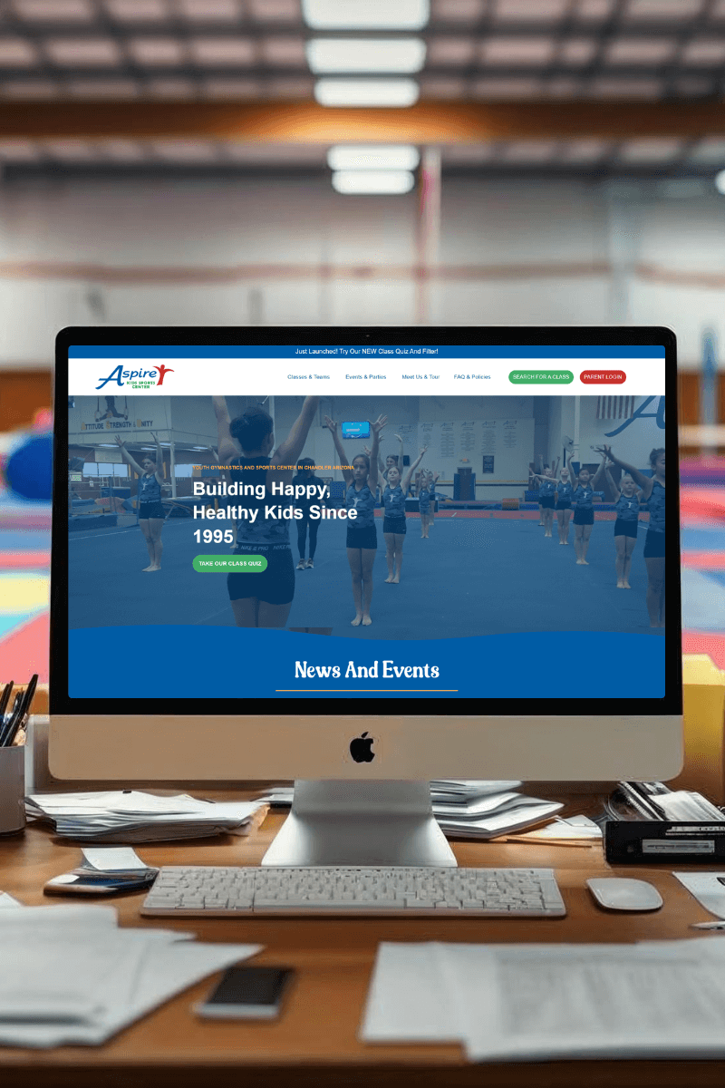 Sports and recreation website design example