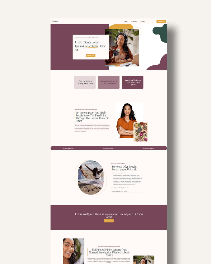 coach website template demo