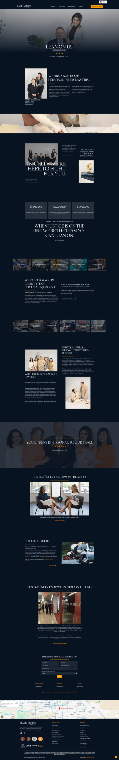 Redesigned Slack-Méndez Tempe law firm website