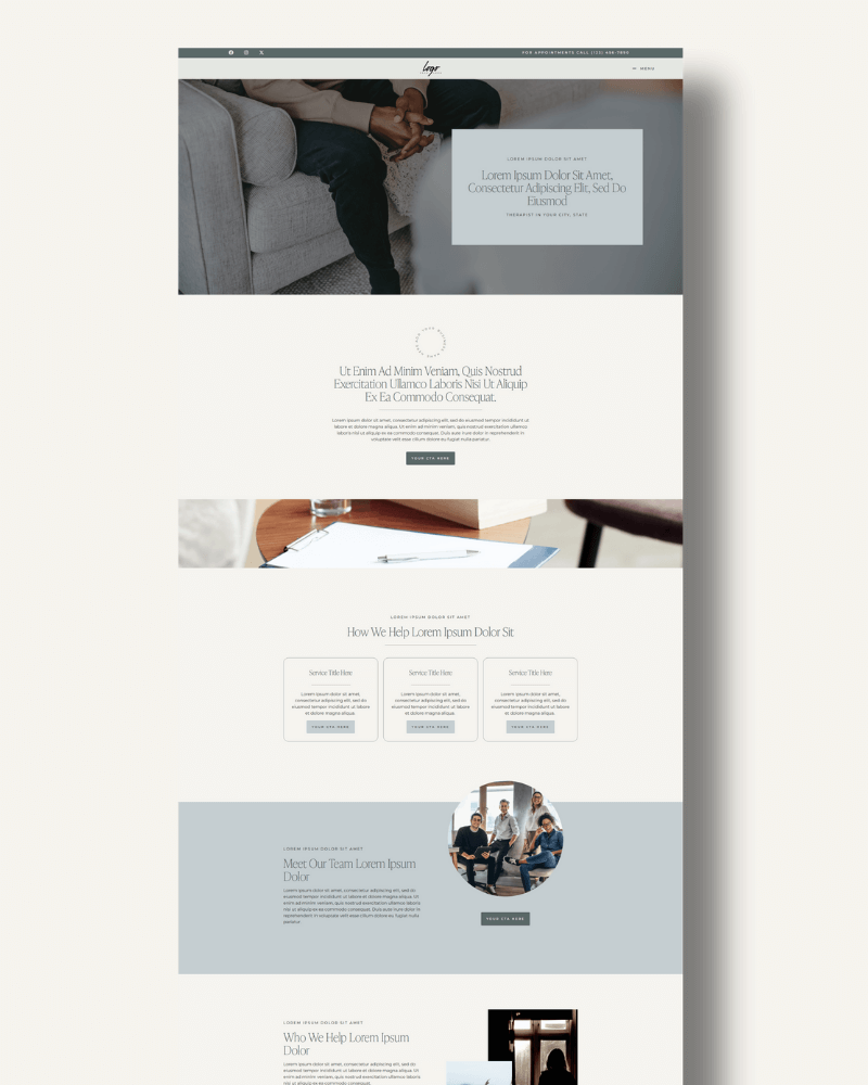 therapist website template demo