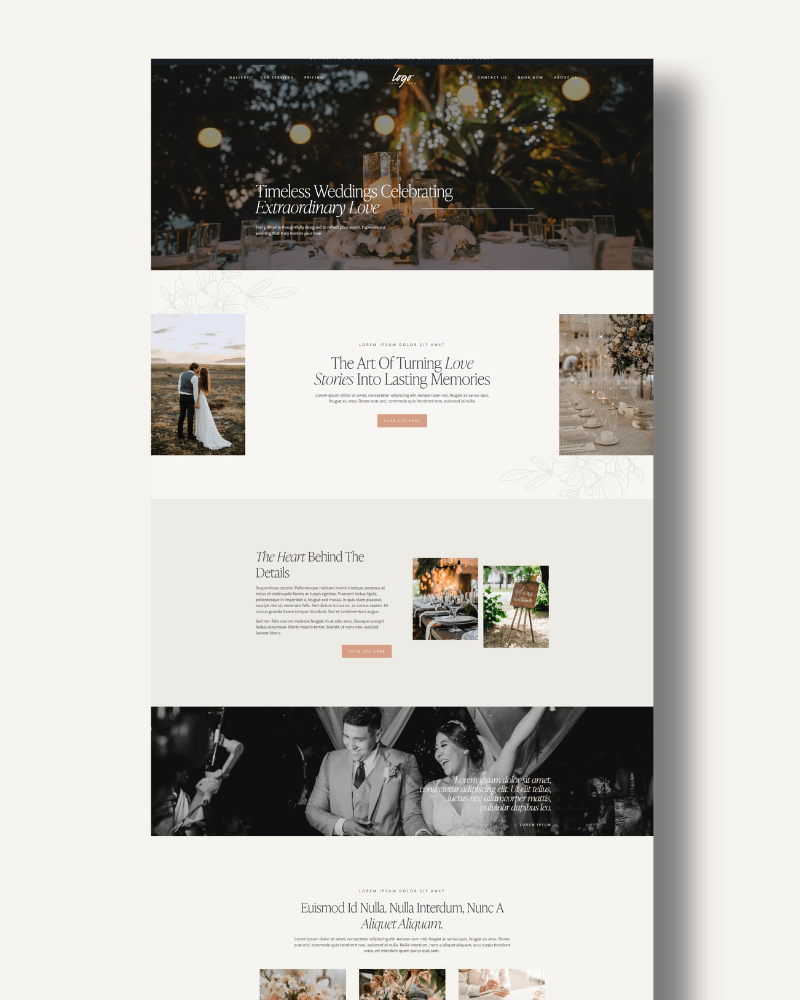 wedding & event planner website template demo