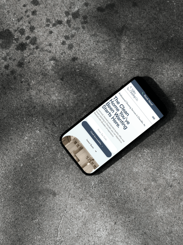 A website for a cleaning service created by Sprout Marketing and Design