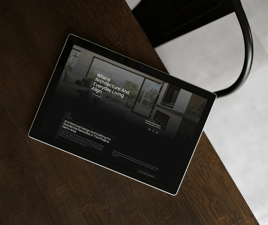 Beautiful Space Co. website on a tablet