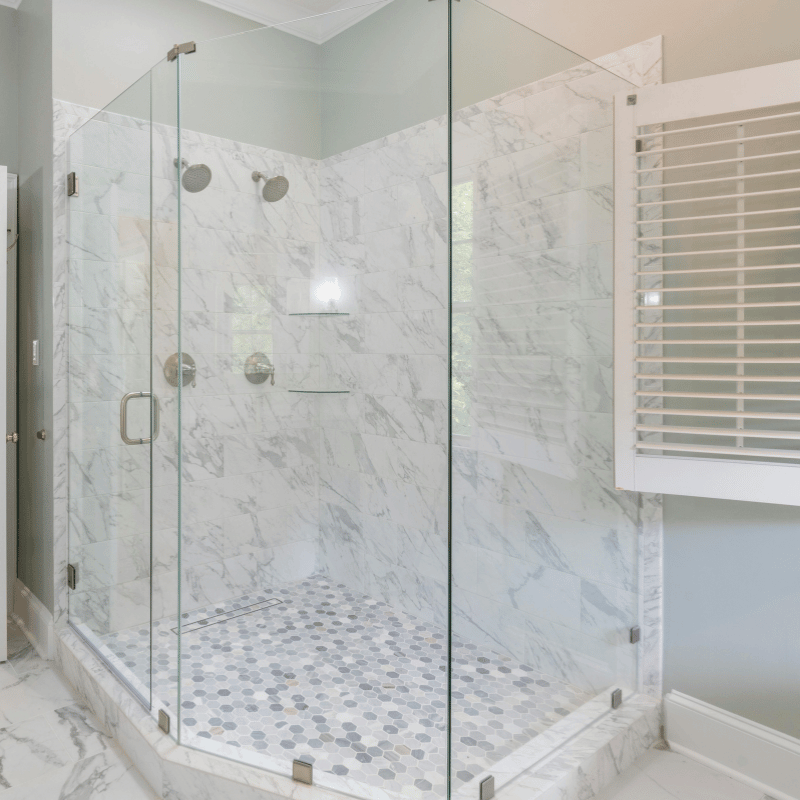 Shower glass after cleaning