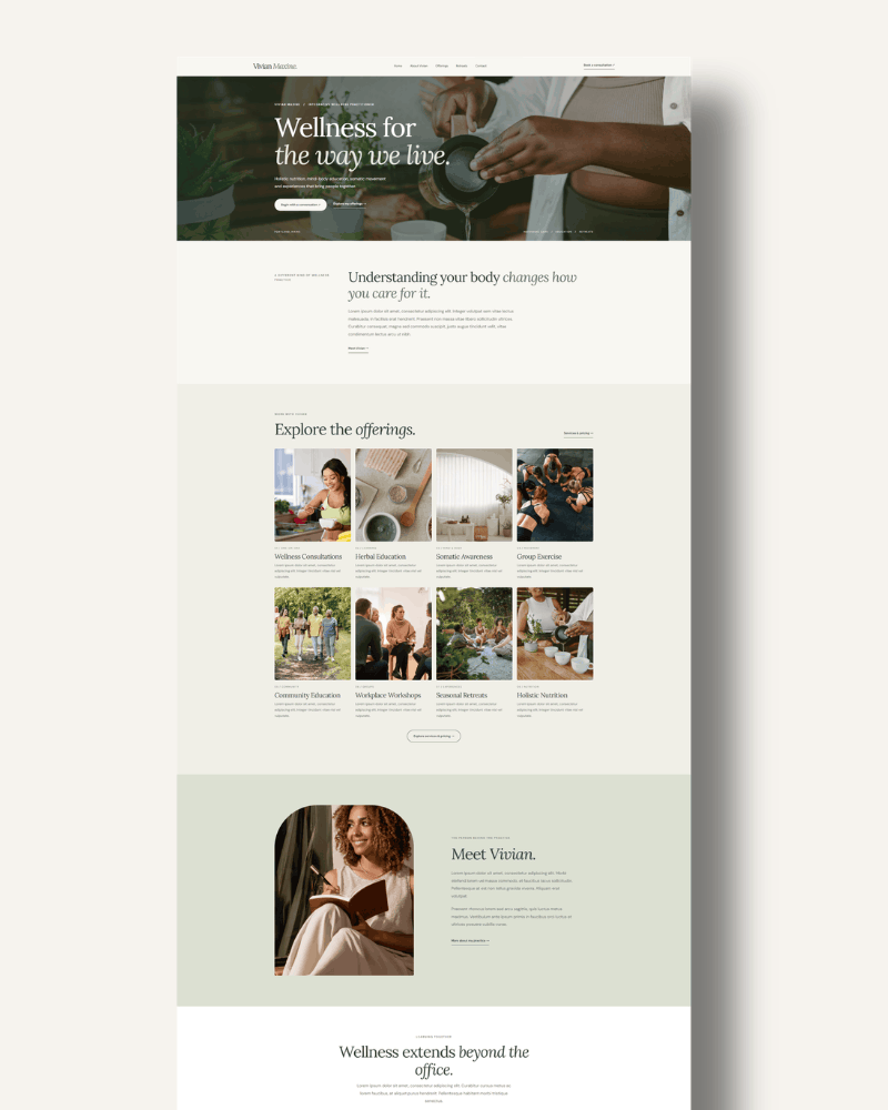 wellness practitioner website template demo