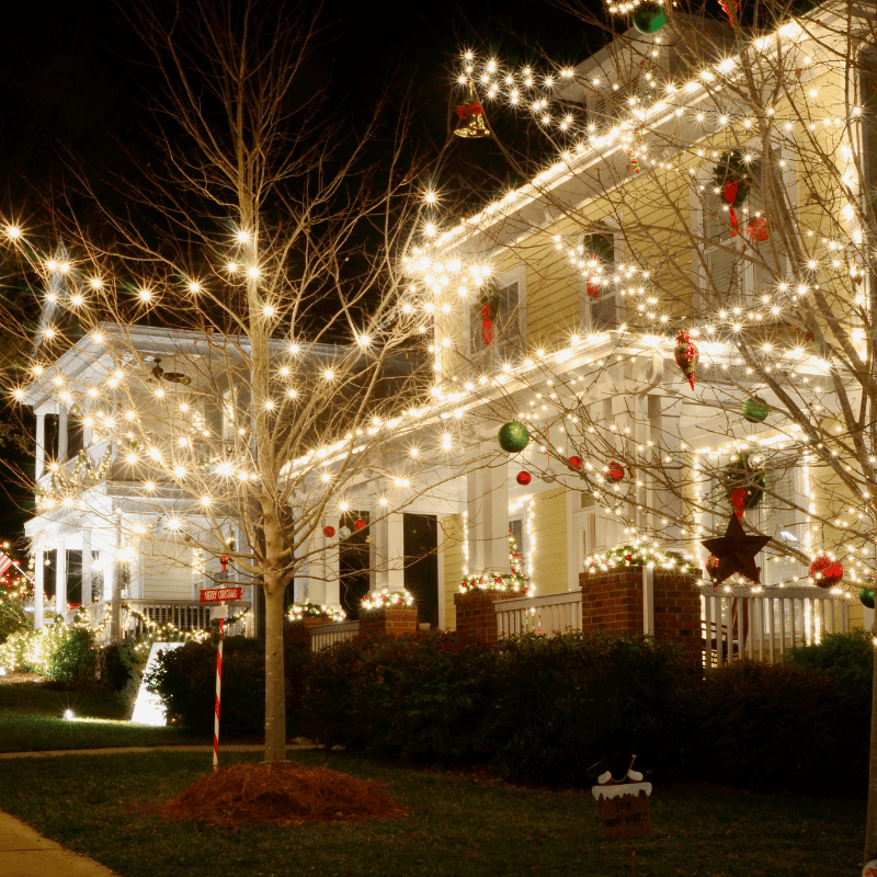 christmas light install on house