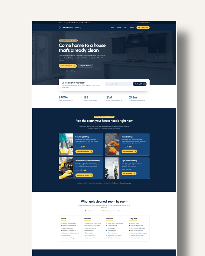 cleaning services website template demo