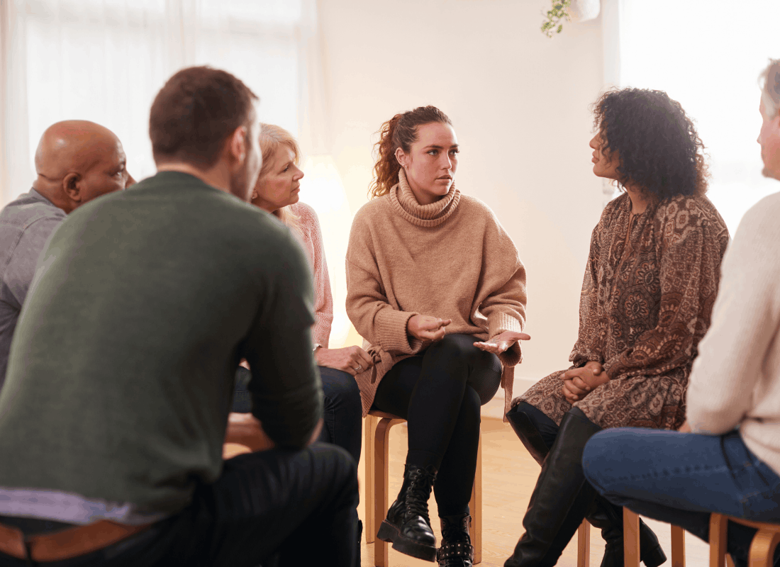 Wellness educator speaking to a group