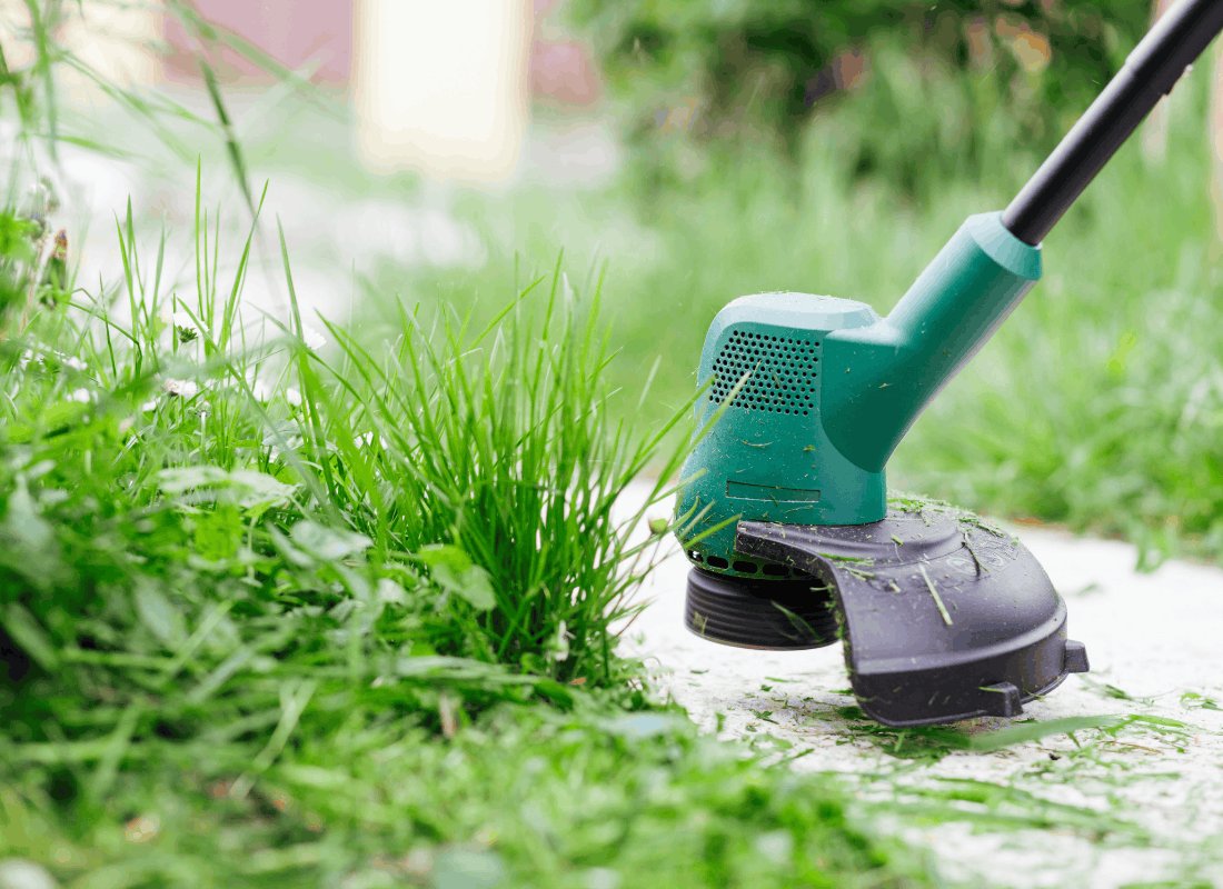 Clean grass edge where a lawn meets a paved path