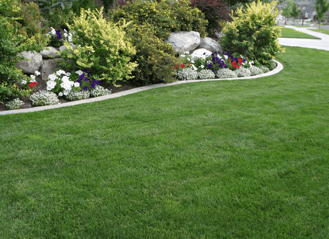 Grounds maintenance on a residential lawn
