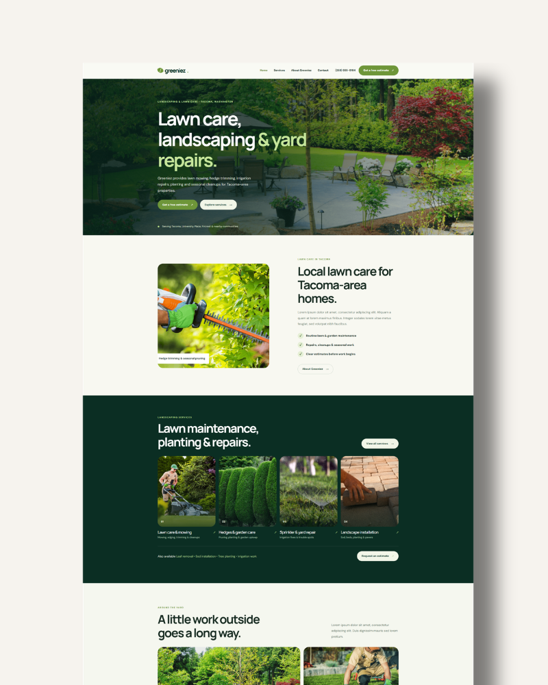 landscaping website template demo