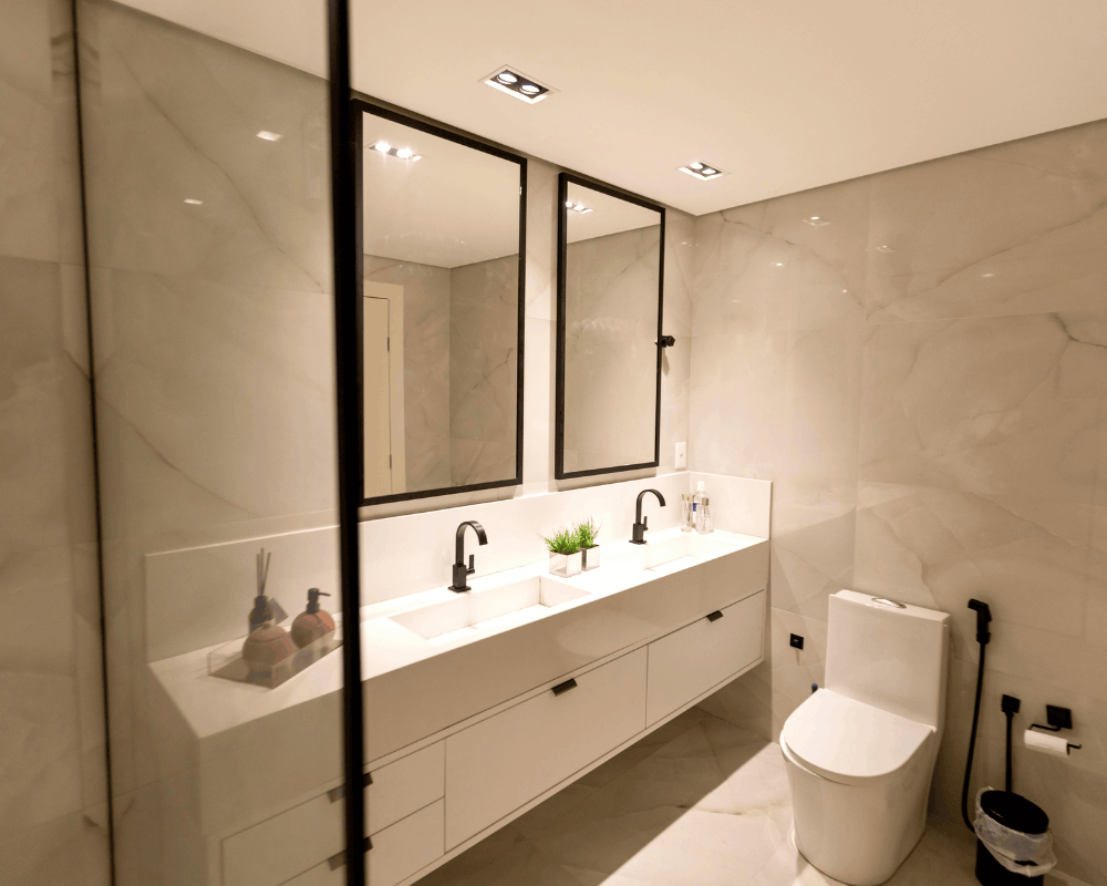 New toilet installed in a bathroom