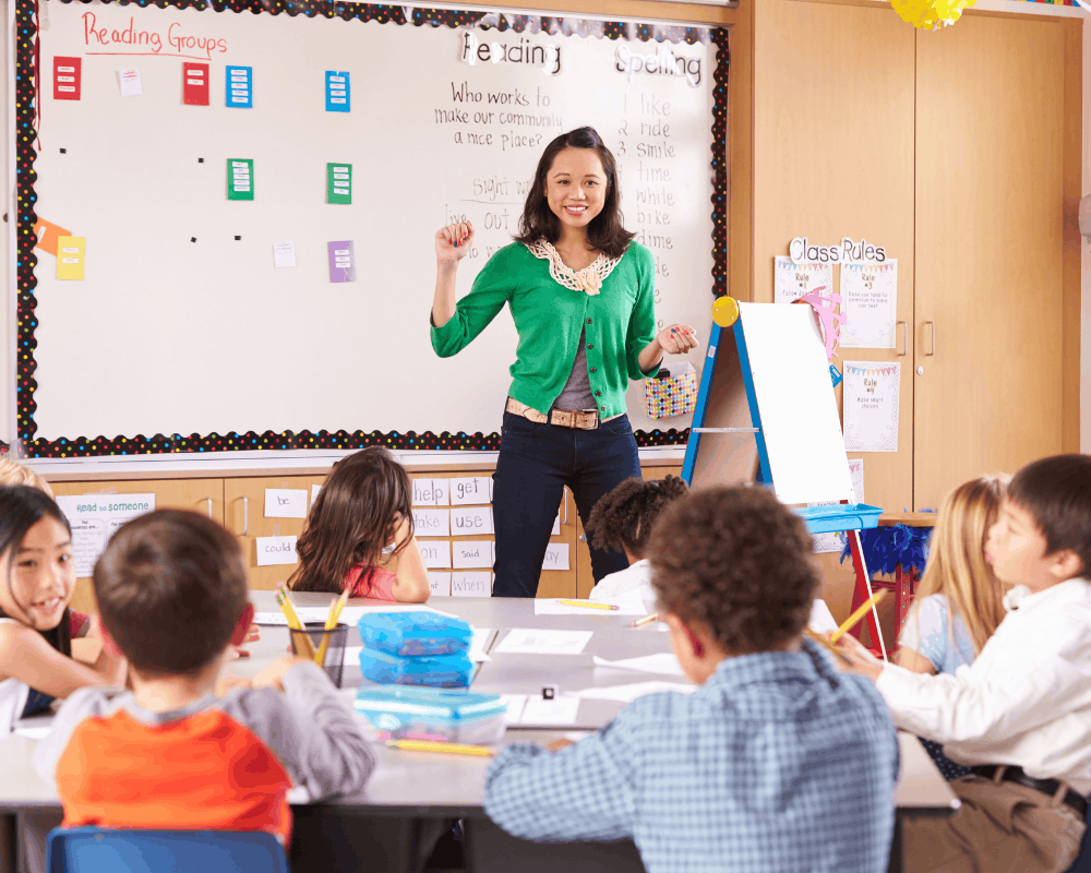 Kindergartner learning letters and sounds