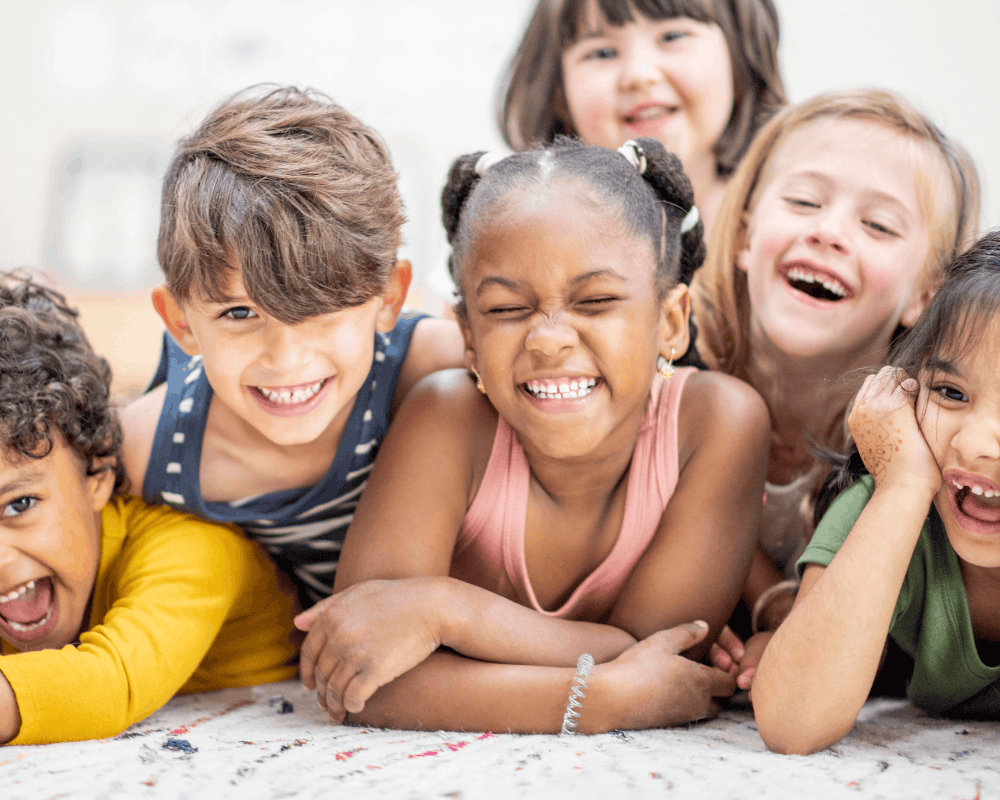 Happy kids smiling together