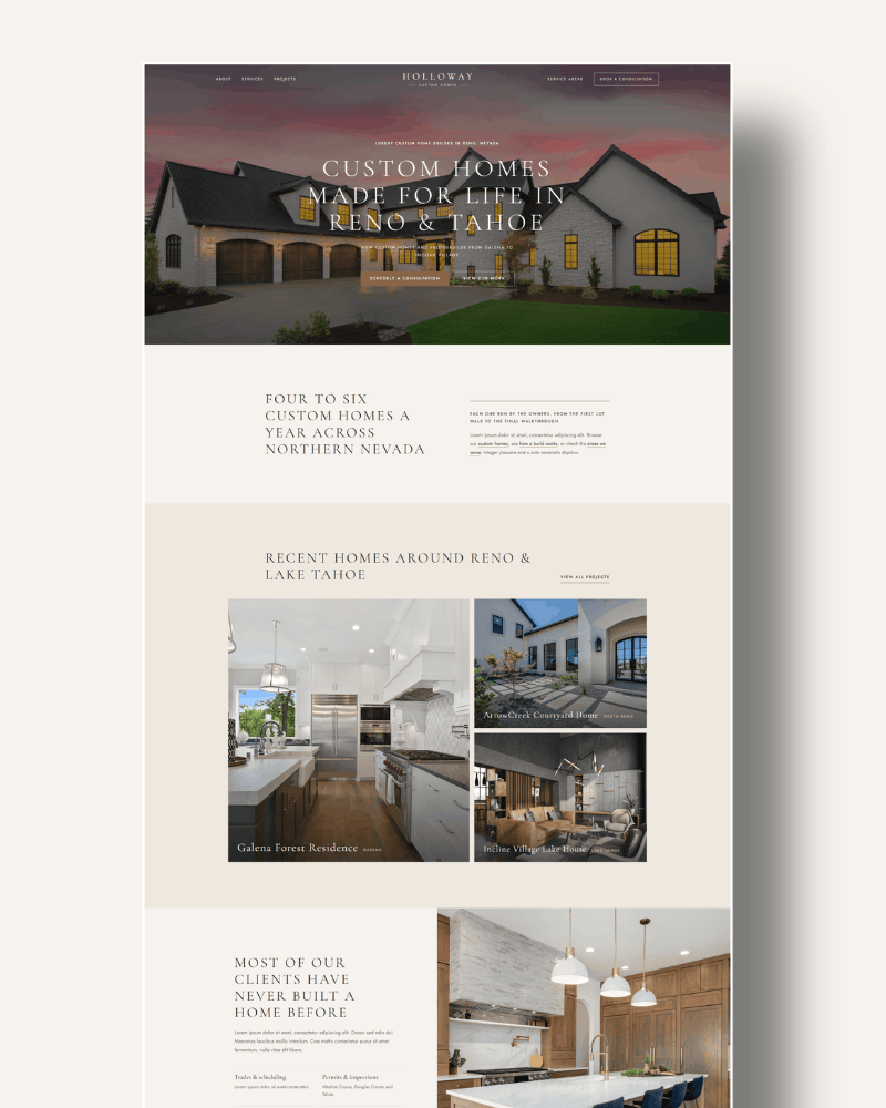 home builder & contractor website template demo