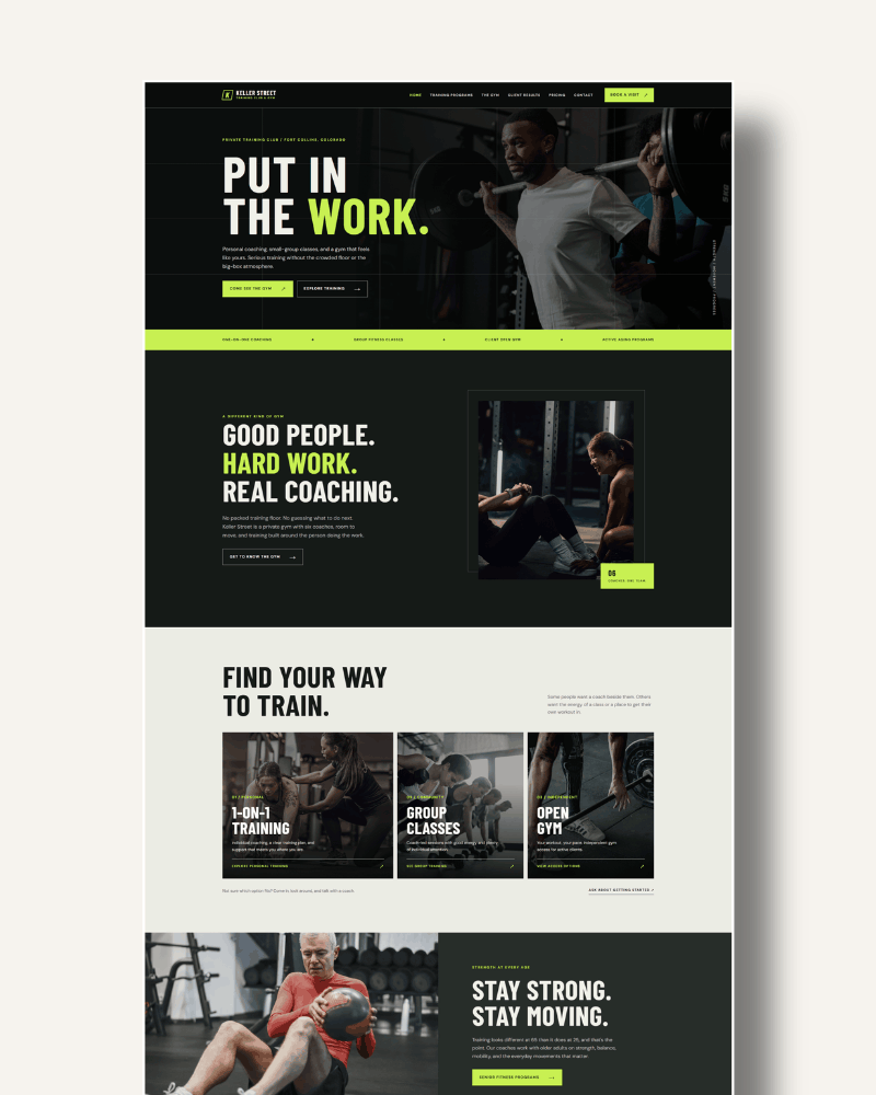personal trainer website template demo