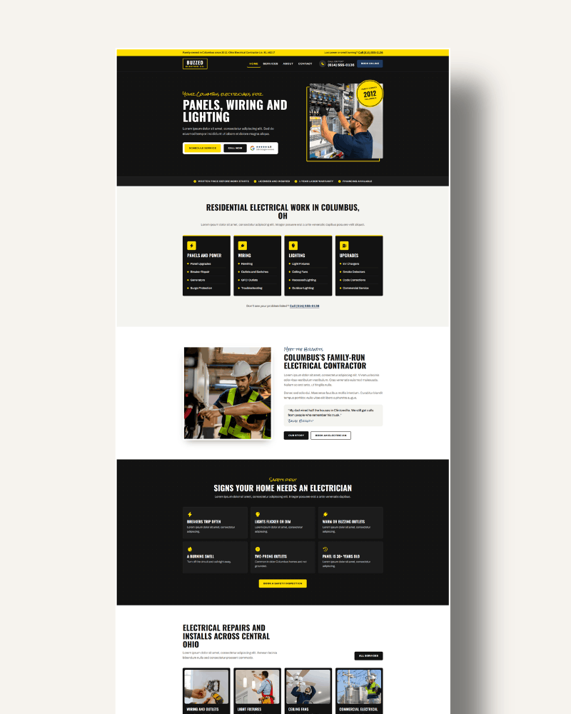 electrician website template demo