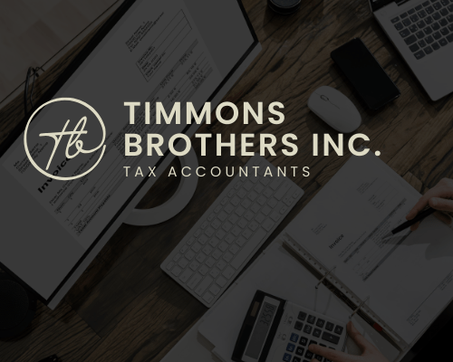Logo design concept for Timmons Brothers Tax Accountants, created by Sprout Marketing and Design in Chandler, AZ, representing a professional and reliable brand identity