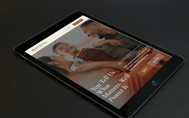 An insurance website features a strategic CTA, showcased on the blog post 'Maximizing Customer Response with Strategic CTAs'