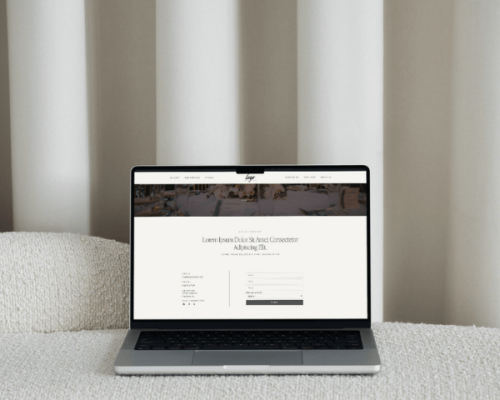 A wedding planner website displayed on a tablet created by Sprout Marketing and Design