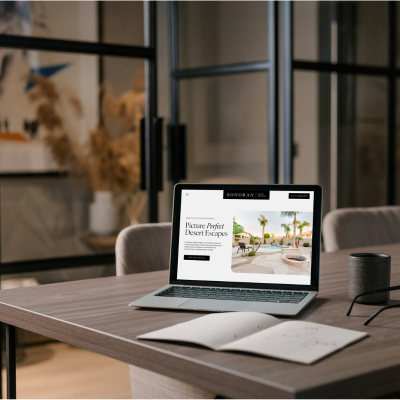 Web designer in Chandler showcasing a website for an Arizona company