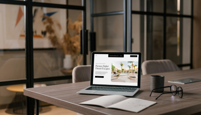 Web designer in Chandler showcasing a website for an Arizona company