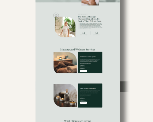 A WordPress Website Template for Massage Therapists on a neutral colored background
