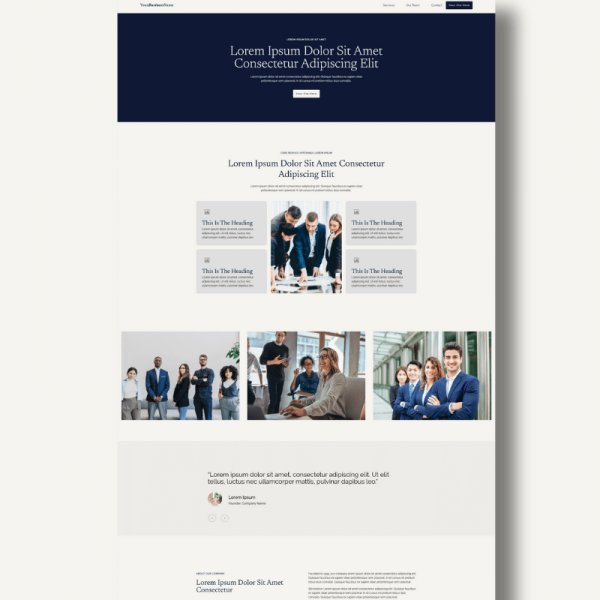 Consultant website template showcased on neutral background
